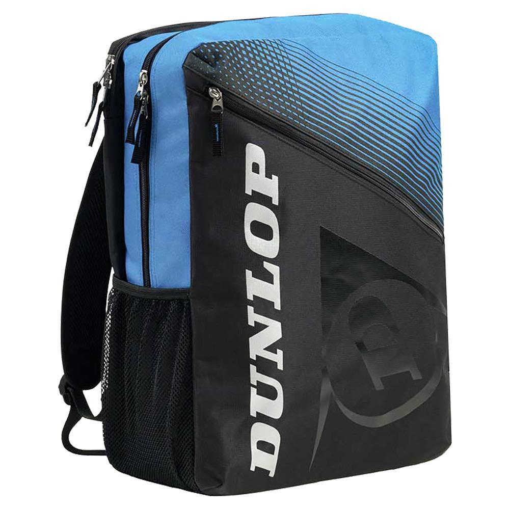 FX Club 1 Pack Tennis Backpack Black and Blue Bags Dunlop