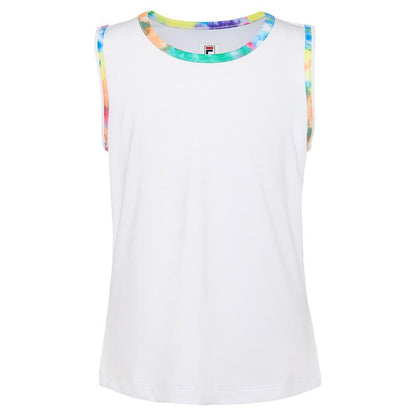 Girls' Full Back Tennis Tank White and Tie Dye Apparel Fila