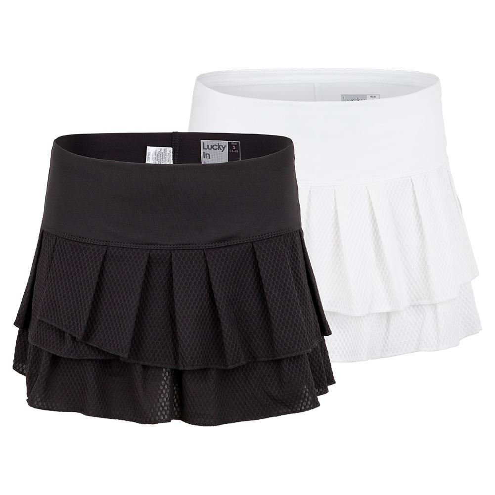 Women's Wavy Pleat Tier Tennis Skort Apparel Lucky In Love