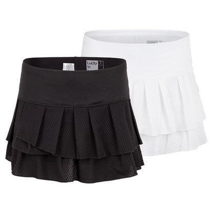 Women's Wavy Pleat Tier Tennis Skort Apparel Lucky In Love
