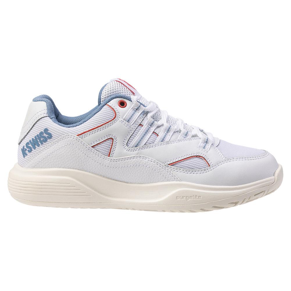 Women`s Tura Team Pickleball Shoes White and Faded Denim Footwear K-Swiss