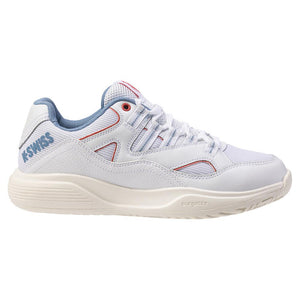 Women`s Tura Team Pickleball Shoes White and Faded Denim Footwear K-Swiss