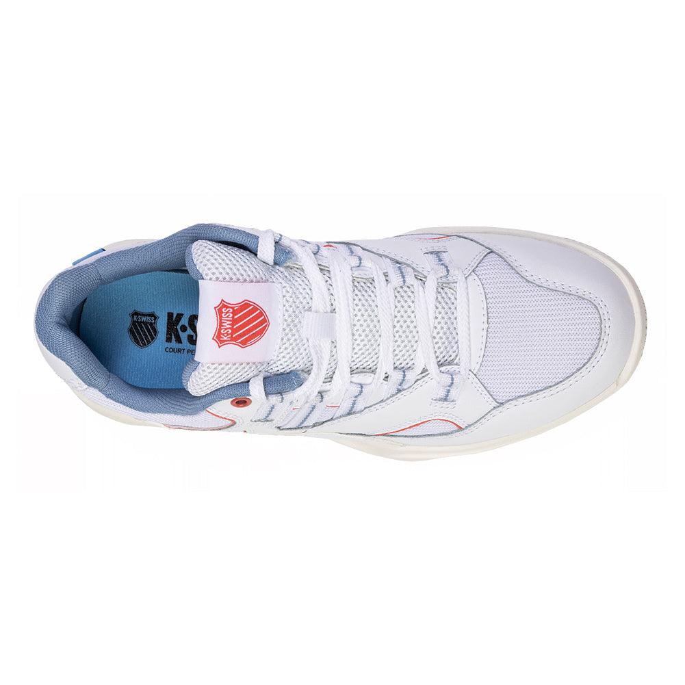 Women`s Tura Team Pickleball Shoes White and Faded Denim Footwear K-Swiss