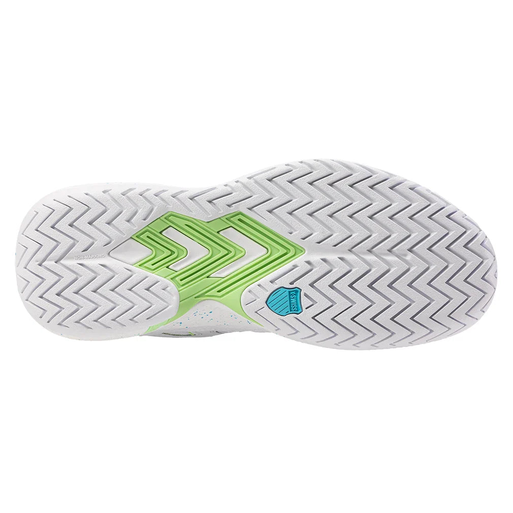Women`s Tura Team Pickleball Shoes White and Paradise Green Footwear K-Swiss