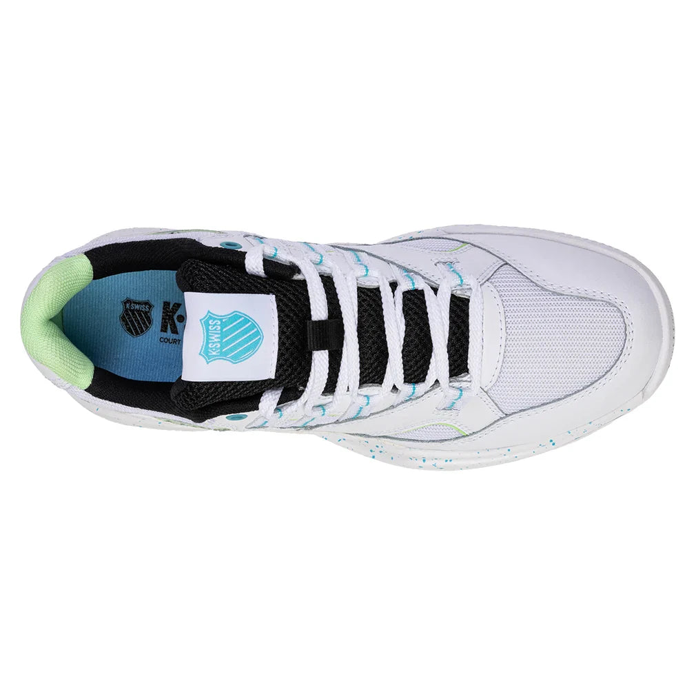 Women`s Tura Team Pickleball Shoes White and Paradise Green Footwear K-Swiss