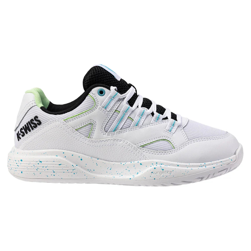 Women`s Tura Team Pickleball Shoes White and Paradise Green Footwear K-Swiss
