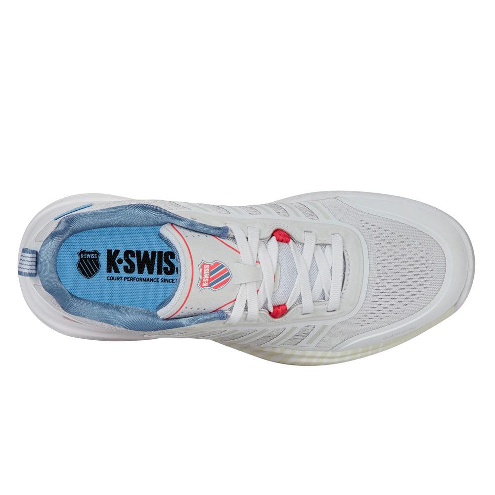 Women`s Ultra Court Pickleball Shoes White and Faded Denim Footwear K-Swiss