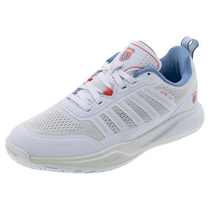 Women`s Ultra Court Pickleball Shoes White and Faded Denim Footwear K-Swiss