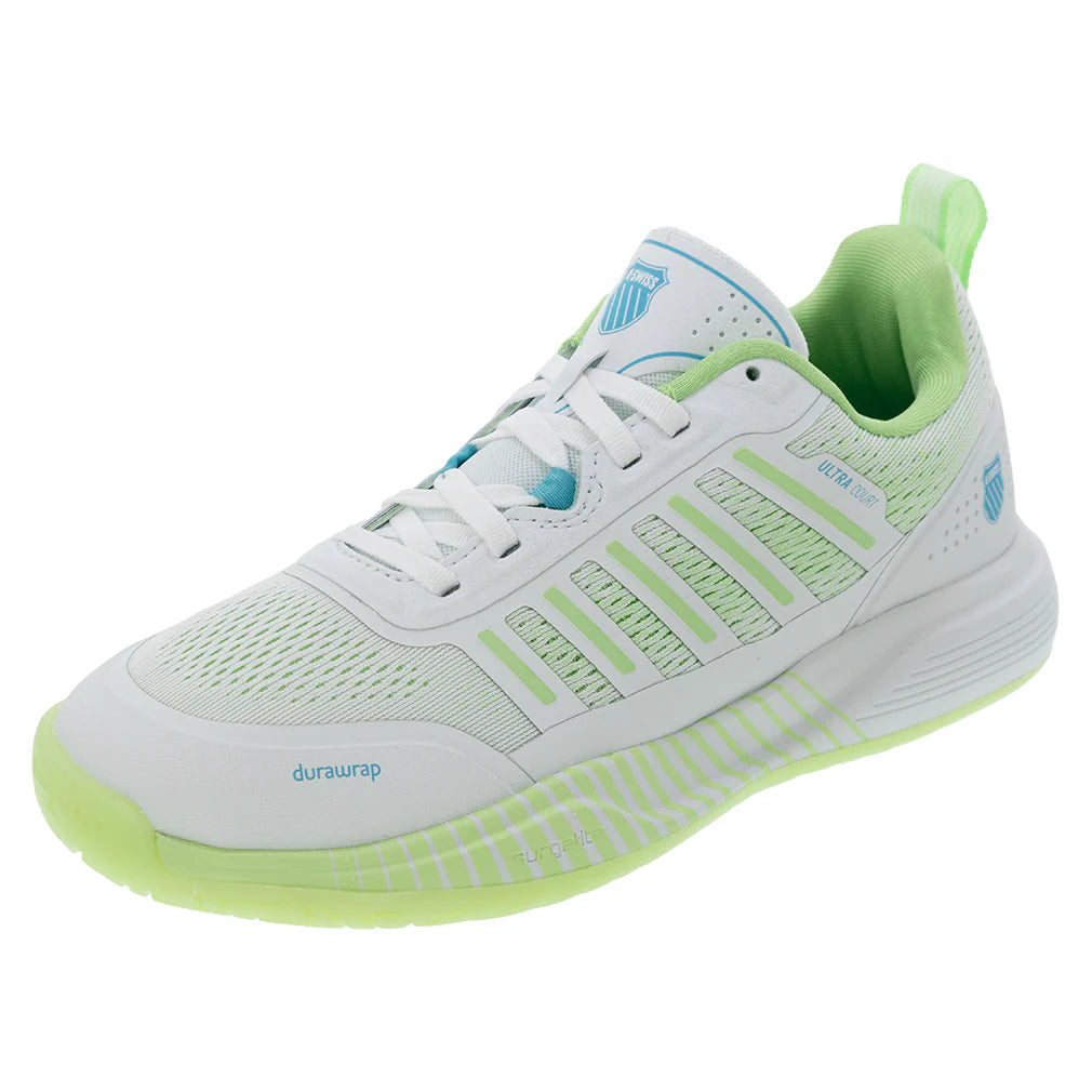 Women`s Ultra Court Pickleball Shoes Bit of Blue and Paradise Green Footwear K-Swiss