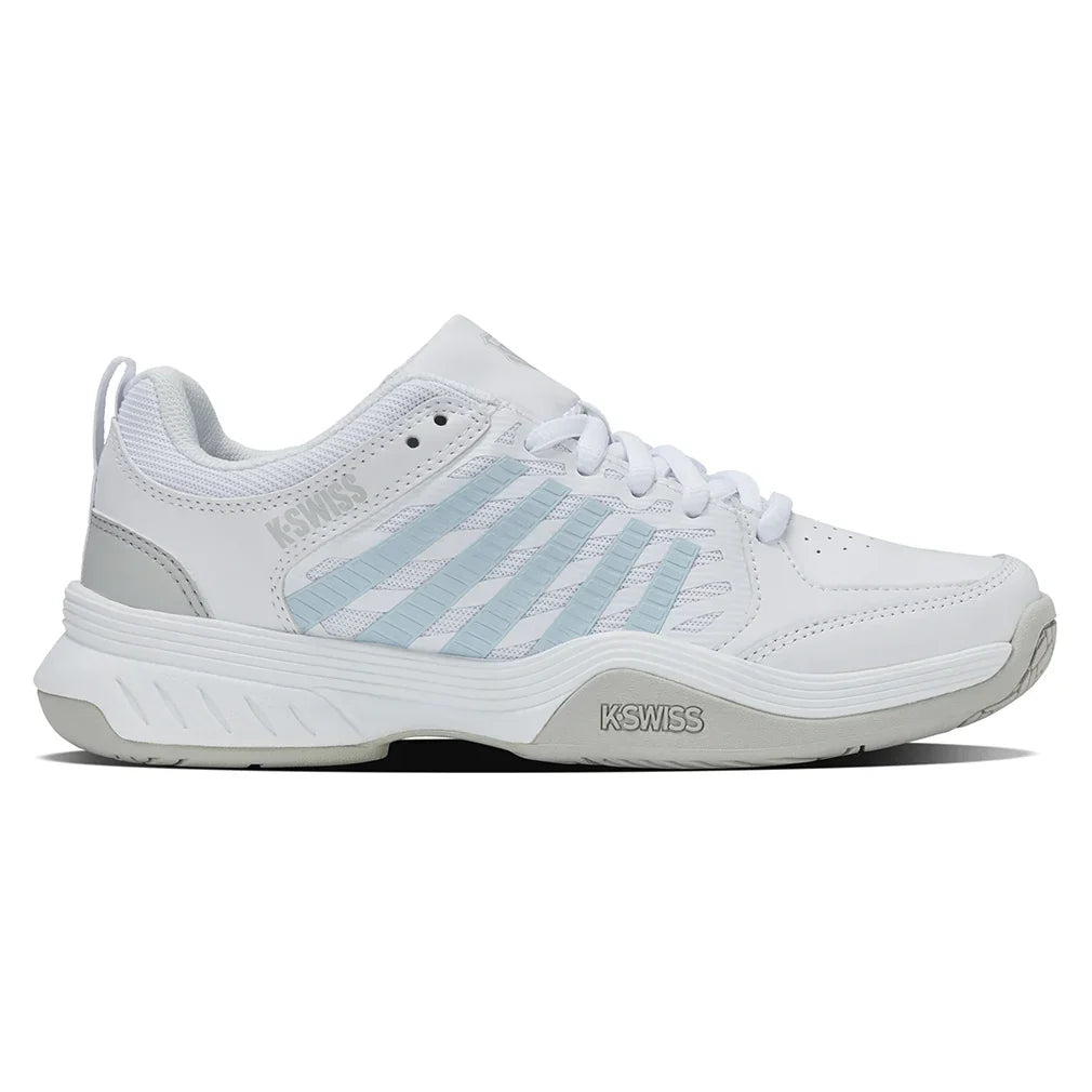 Women`s Court Express 2 Tennis Shoes White and Ballad Blue Footwear K-Swiss