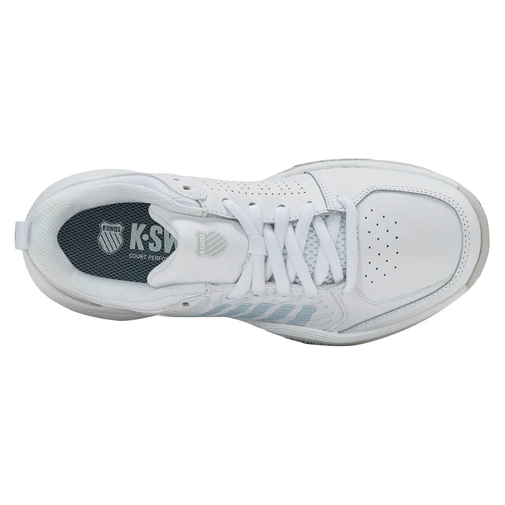 Women`s Court Express 2 Tennis Shoes White and Ballad Blue Footwear K-Swiss