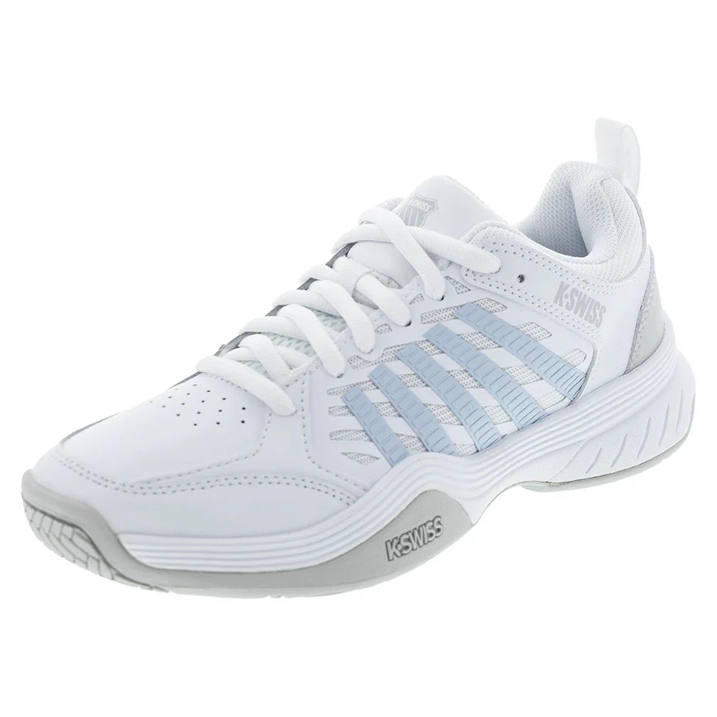 Women`s Court Express 2 Tennis Shoes White and Ballad Blue Footwear K-Swiss