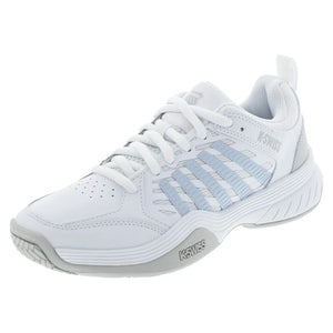 Women`s Court Express 2 Tennis Shoes White and Ballad Blue Footwear K-Swiss