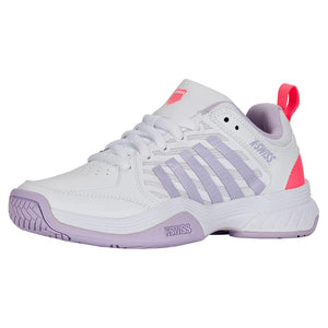 Women`s Court Express 2 Tennis Shoes White and Orchid Petal Footwear K-Swiss