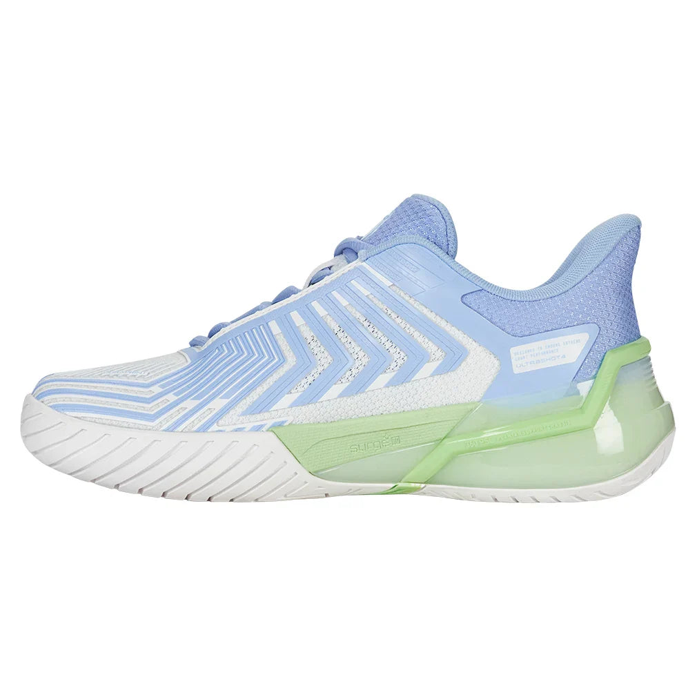 Women`s Ultrashot 4 Tennis Shoes Lucent White and Dutch Canal Footwear K-swiss
