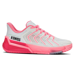 Women`s Ultrashot 4 Tennis Shoes White and Neon Pastel Pink Footwear K-Swiss