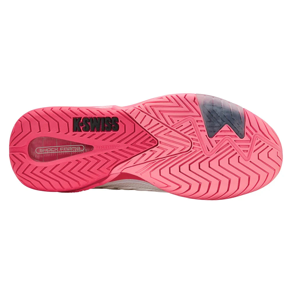Women`s Ultrashot 4 Tennis Shoes White and Neon Pastel Pink Footwear K-Swiss