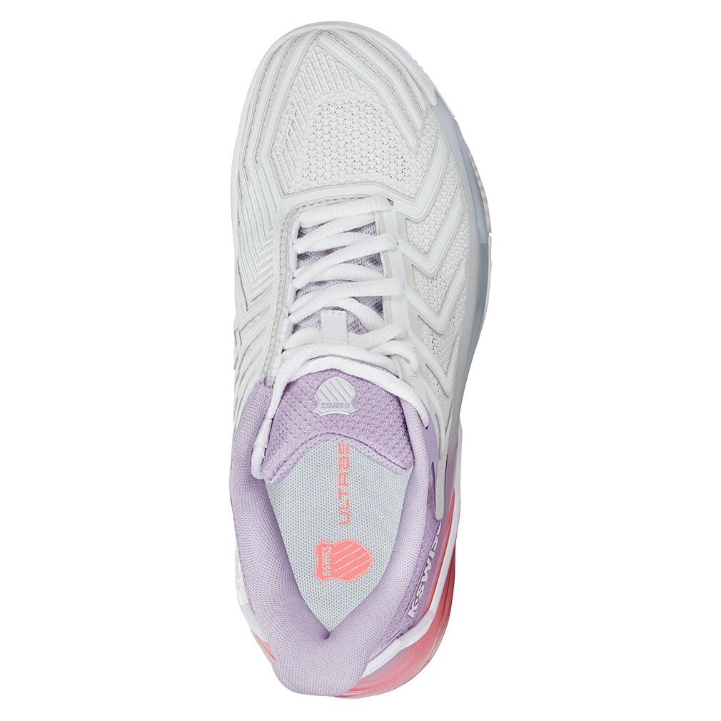 Women`s Ultrashot 4 Clay Tennis Shoes White and Orchid Petal Footwear K-Swiss