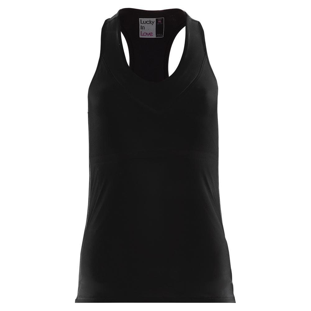 Women`s V-Neck Tennis Tank with Bra Apparel Lucky In Love