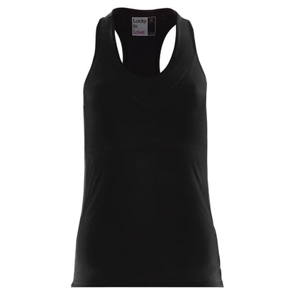 Women`s V-Neck Tennis Tank with Bra Apparel Lucky In Love