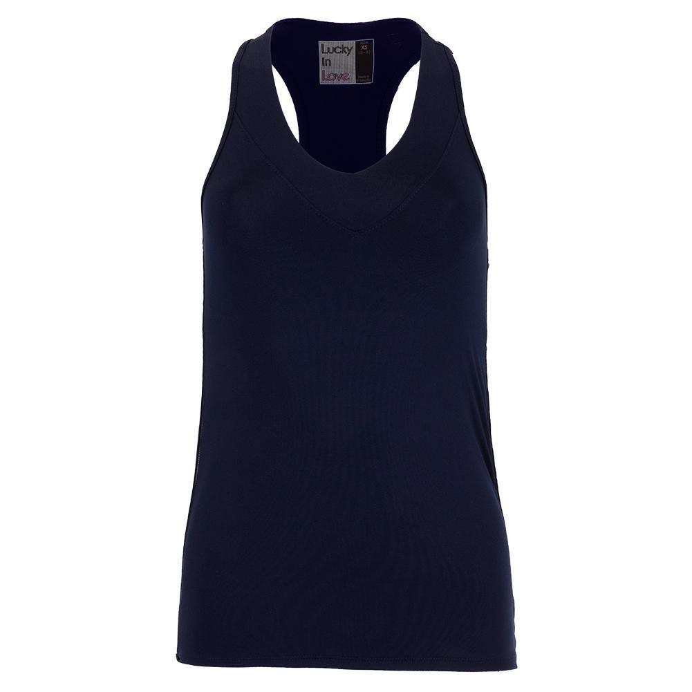 Women`s V-Neck Tennis Tank with Bra Apparel Lucky In Love