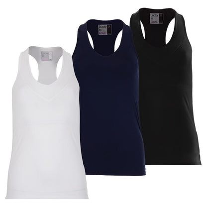 Women`s V-Neck Tennis Tank with Bra Apparel Lucky In Love