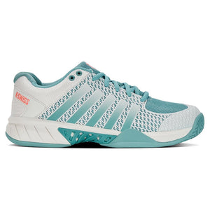 Women's Express Light Pickleball Shoes Blanc de Blanc and Nile Blue Footwear K-Swiss