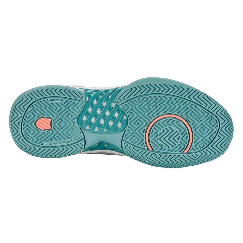 Women's Express Light Pickleball Shoes Blanc de Blanc and Nile Blue Footwear K-Swiss