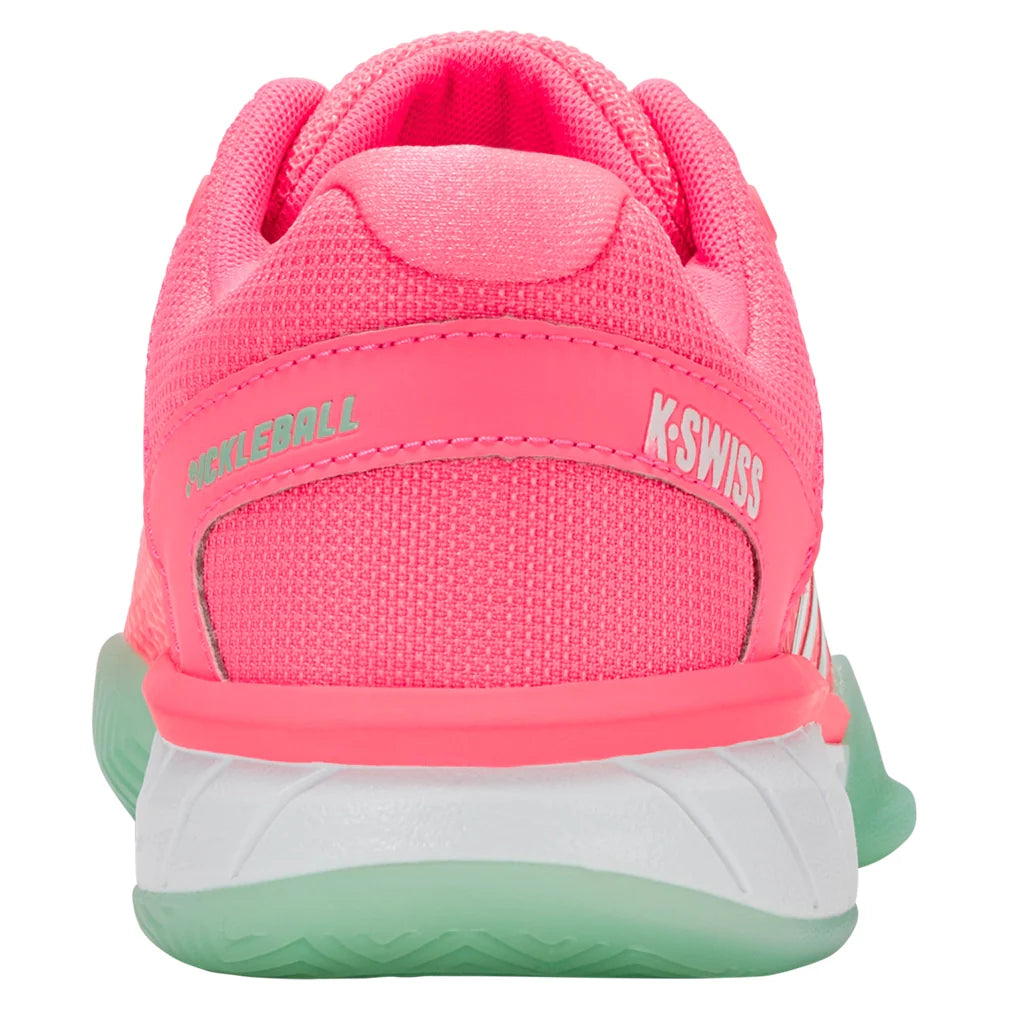 Women`s Express Light Pickleball Shoes Neon Pastel Pink and White Footwear K-Swiss