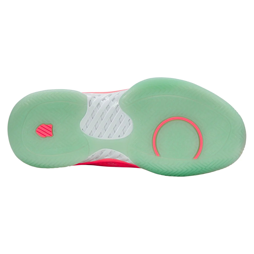 Women`s Express Light Pickleball Shoes Neon Pastel Pink and White Footwear K-Swiss