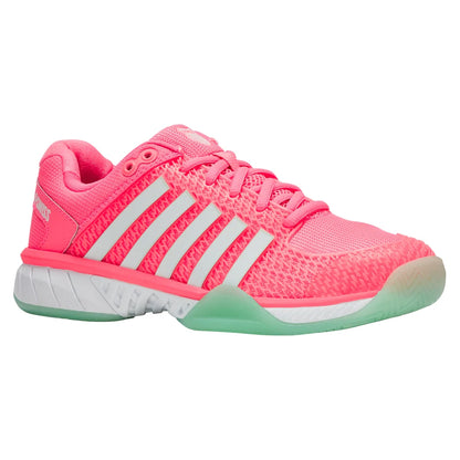 Women`s Express Light Pickleball Shoes Neon Pastel Pink and White Footwear K-Swiss
