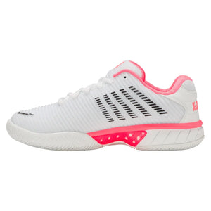Women`s Hypercourt Express 2 Tennis Shoes White and Neon Pastel Pink Footwear K-Swiss