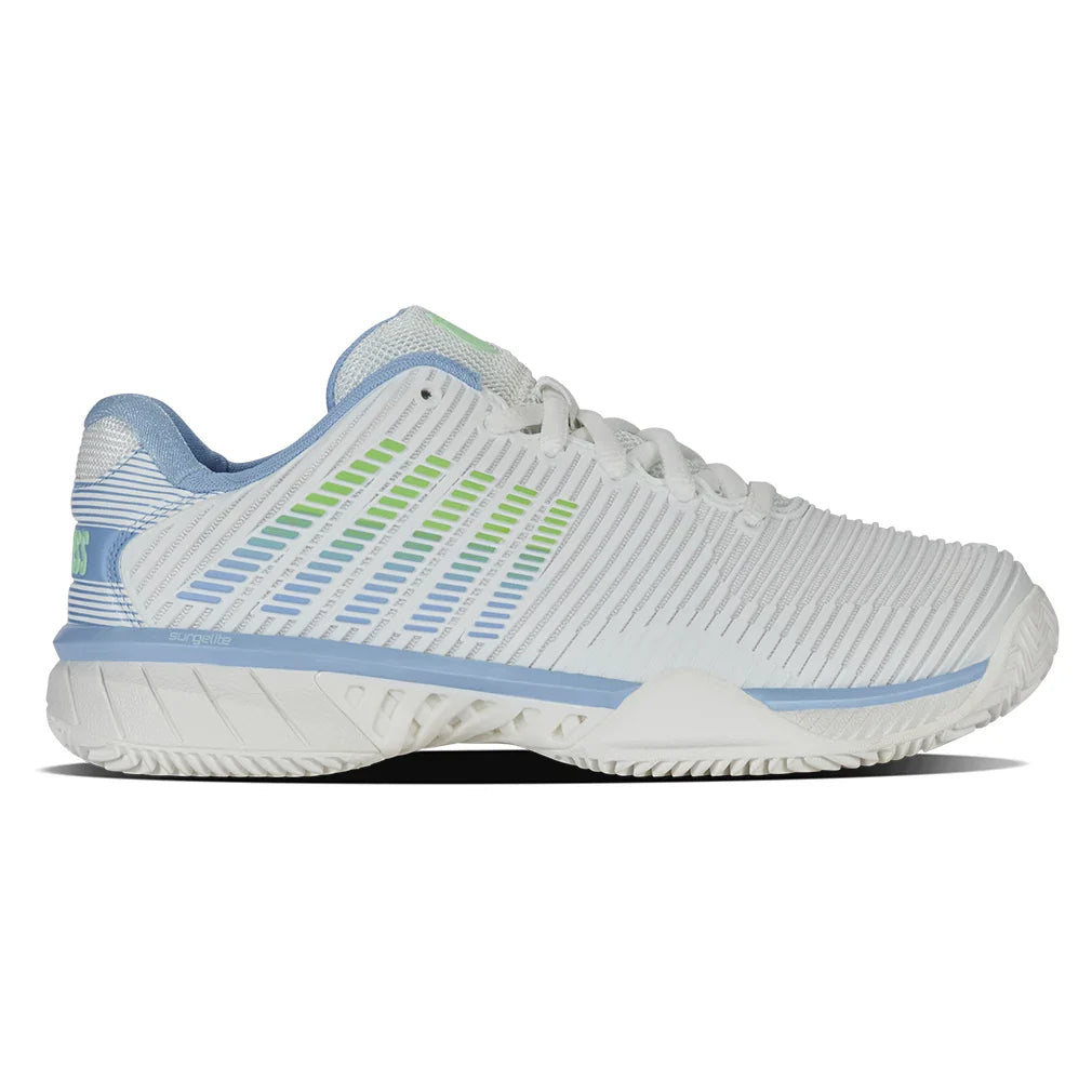 Women`s Hypercourt Express 2 Clay Tennis Shoes Lucent White and Dutch Canal Footwear K-Swiss
