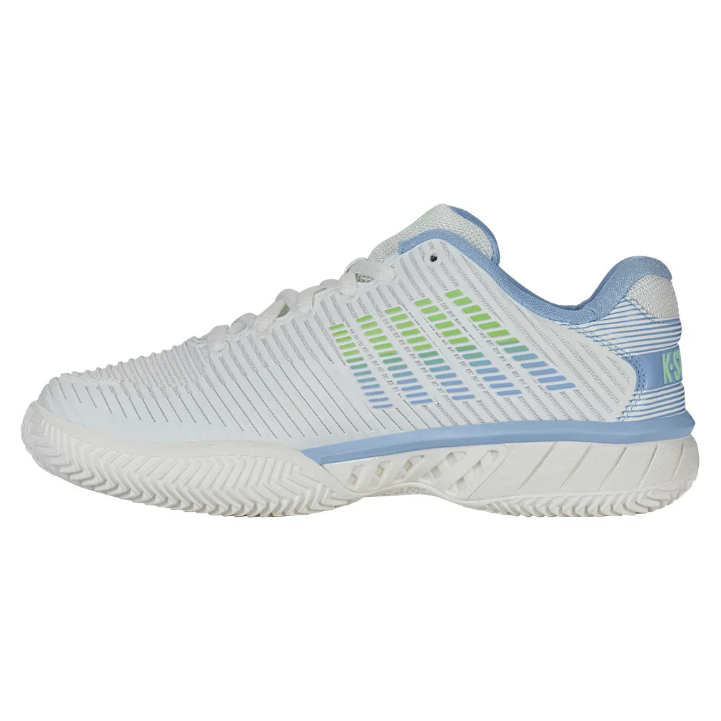 Women`s Hypercourt Express 2 Clay Tennis Shoes Lucent White and Dutch Canal Footwear K-Swiss