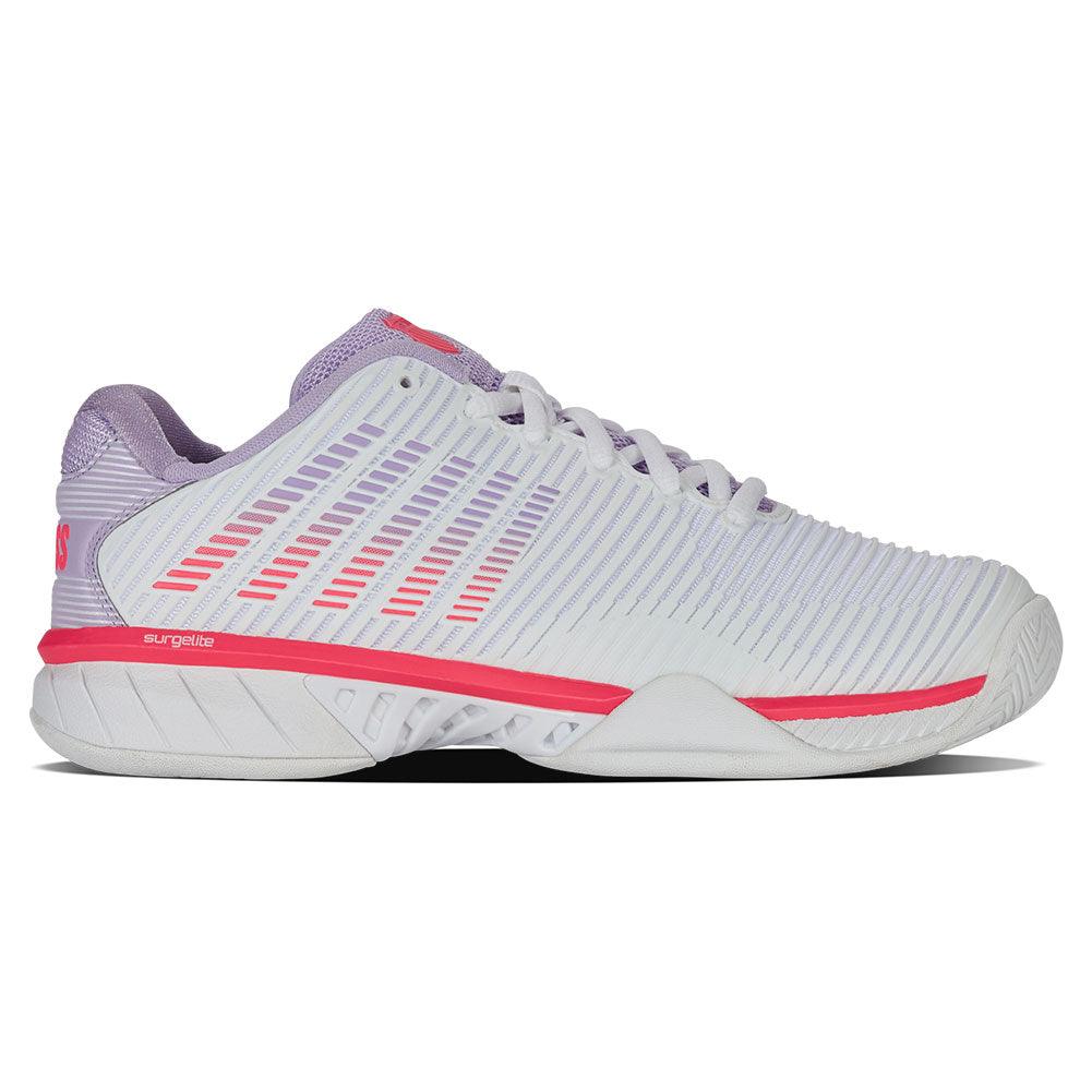 Women`s Hypercourt Express 2 Wide Tennis Shoes White and Orchid Petal Footwear K-Swiss