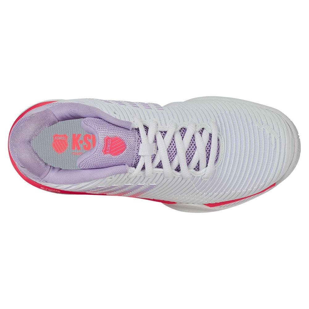 Women`s Hypercourt Express 2 Wide Tennis Shoes White and Orchid Petal Footwear K-Swiss