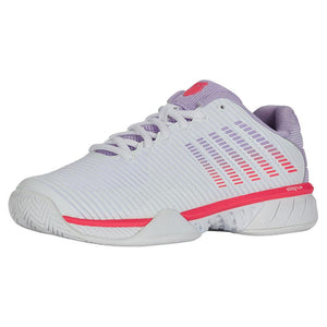 Women`s Hypercourt Express 2 Wide Tennis Shoes White and Orchid Petal Footwear K-Swiss