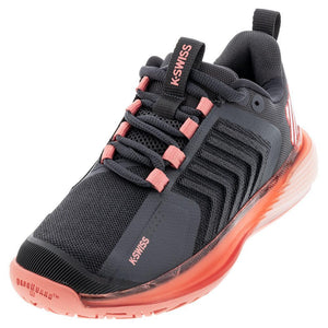 Women`s Ultrashot 3 Tennis Shoes Asphalt and Peach Amber Footwear K-Swiss