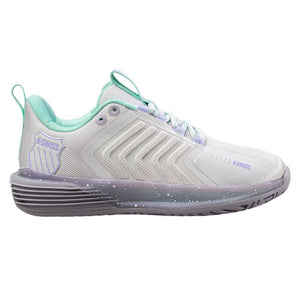 Women`s Ultrashot 3 Tennis Shoes Nimbus Cloud and Lilac Gray Footwear K-Swiss