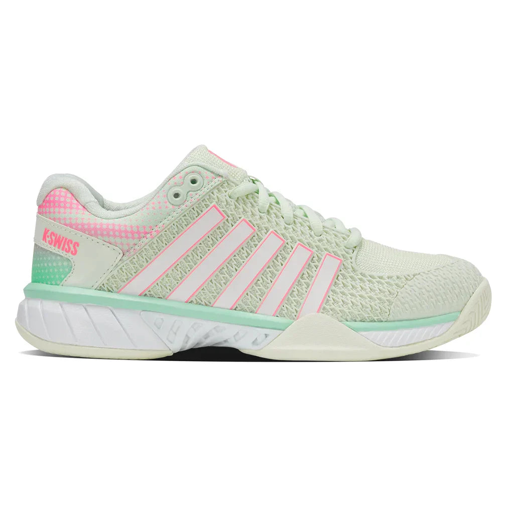 Women`s Express Light D Width Pickleball Shoes Ice and Honeydew Footwear K-Swiss