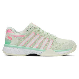 Women`s Express Light D Width Pickleball Shoes Ice and Honeydew Footwear K-Swiss