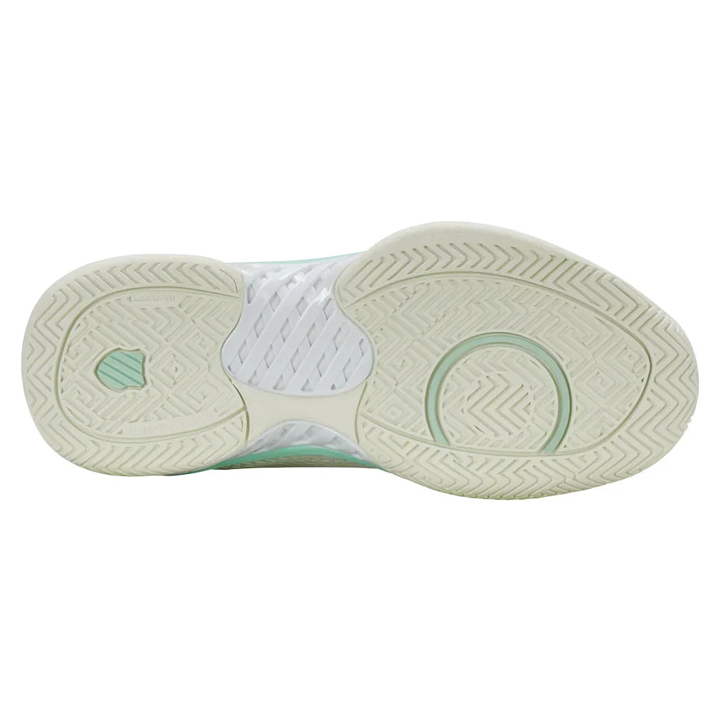 Women`s Express Light D Width Pickleball Shoes Ice and Honeydew Footwear K-Swiss