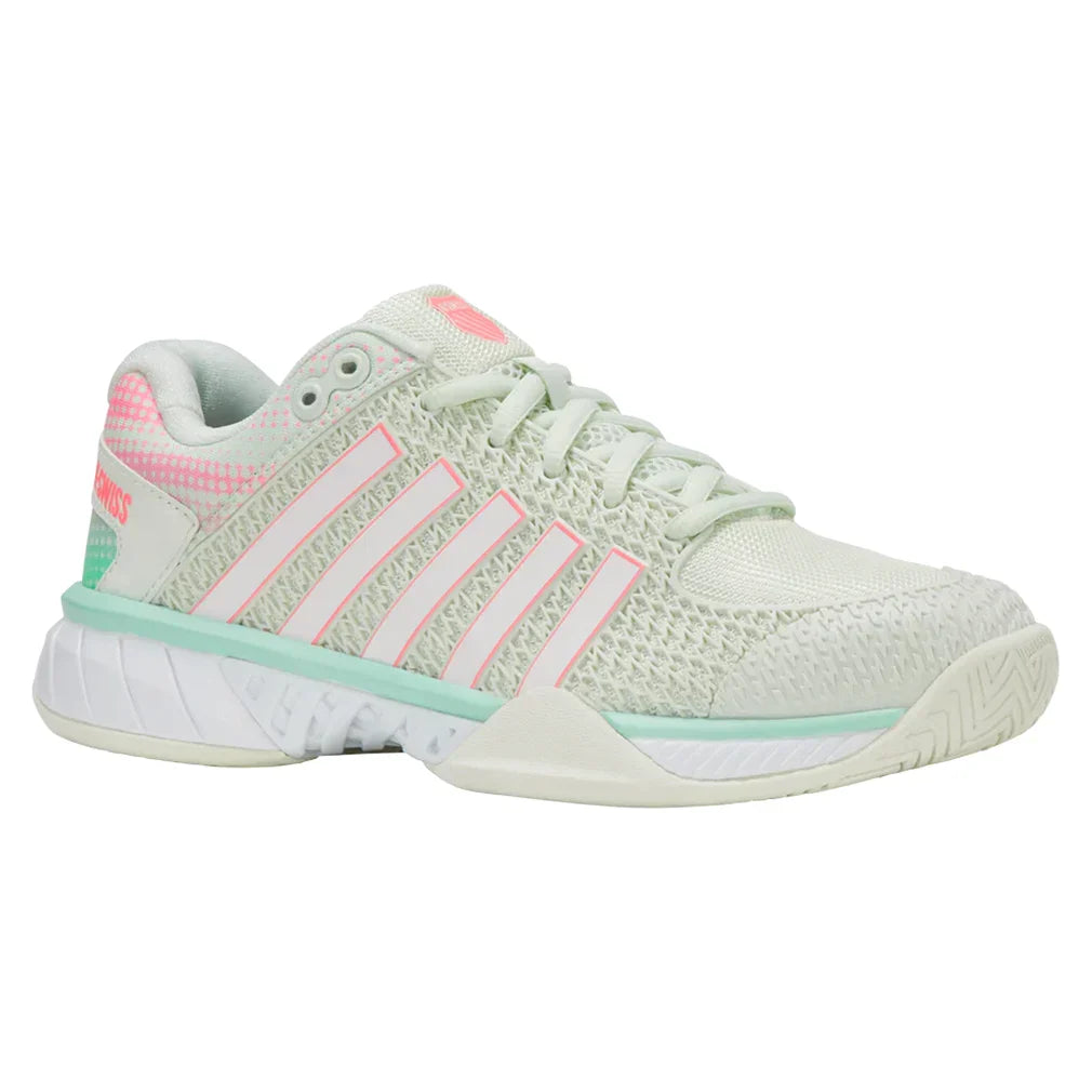 Women`s Express Light D Width Pickleball Shoes Ice and Honeydew Footwear K-Swiss