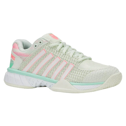 Women`s Express Light D Width Pickleball Shoes Ice and Honeydew Footwear K-Swiss