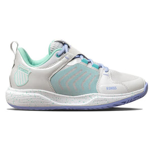 Women`s Ultrashot Team Tennis Shoes Nimbus Cloud and Neon Purple Footwear K-Swiss