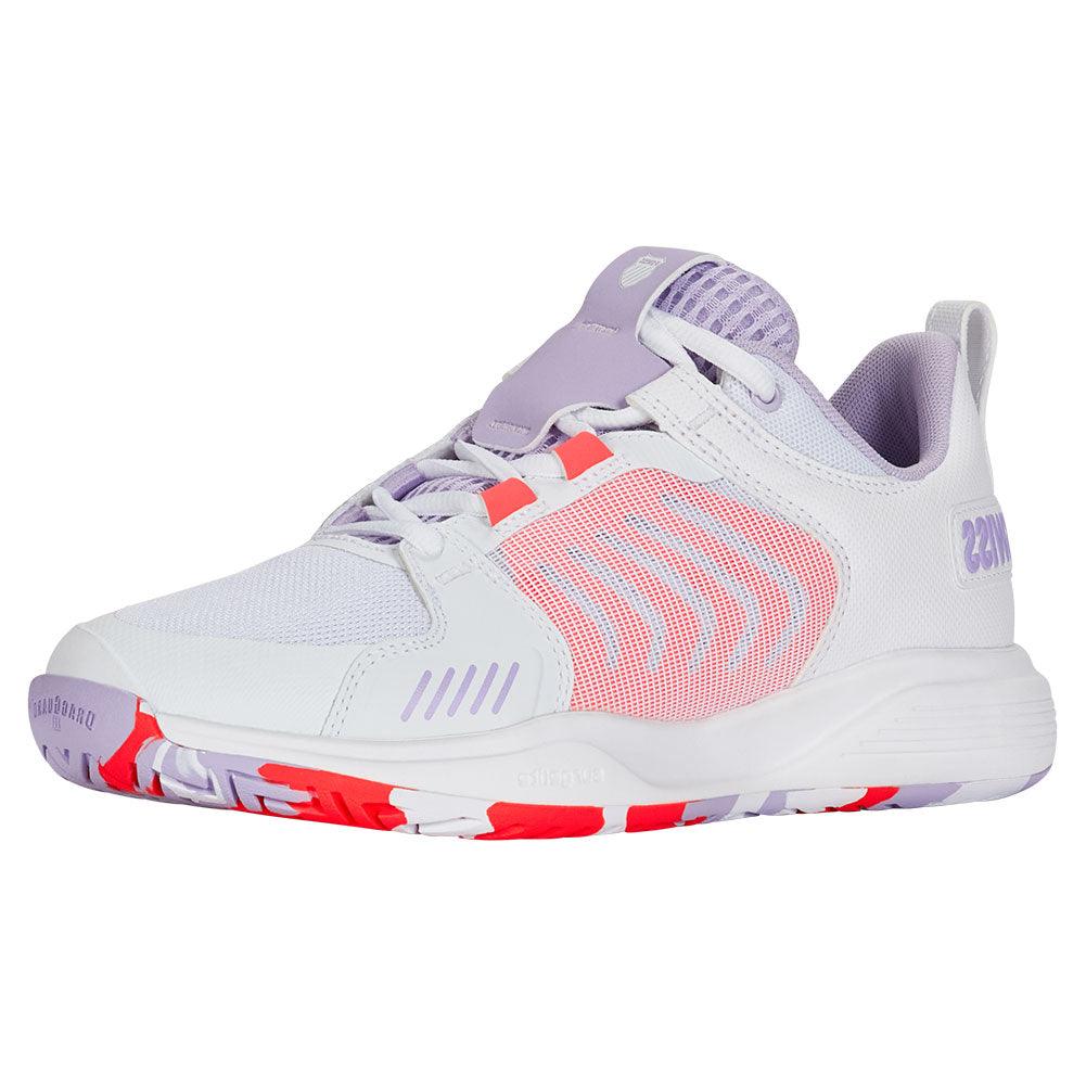 Women`s Ultrashot Team Tennis Shoes White and Orchid Petal Footwear K-Swiss