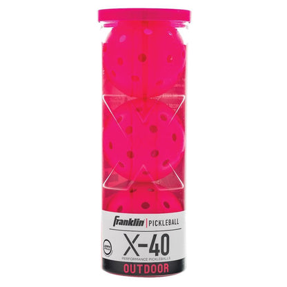 X-40 Outdoor Pickleballs 3 Pack Pink Balls Franklin Sports