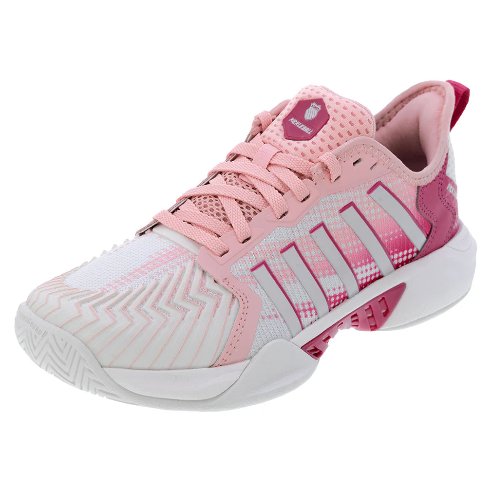 Women`s Pickleball Supreme Shoes Cloud Dancer and Raspberry Sorbet Footwear K-Swiss