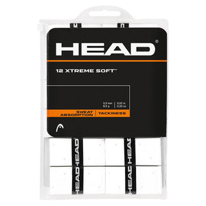 12 Xtreme Soft Tennis Overgrip White Accessories Head