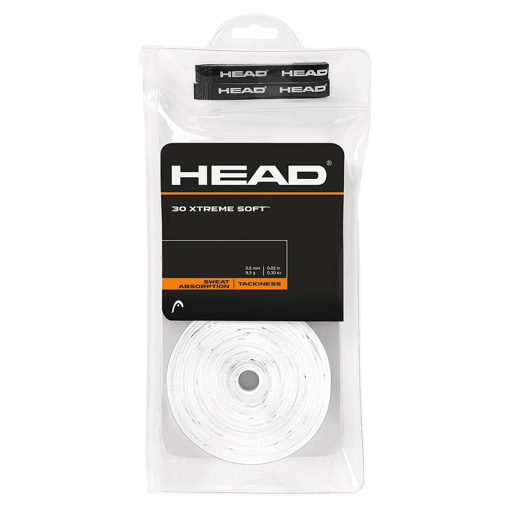 30 Xtreme Soft Tennis Overgrip White Accessories Head
